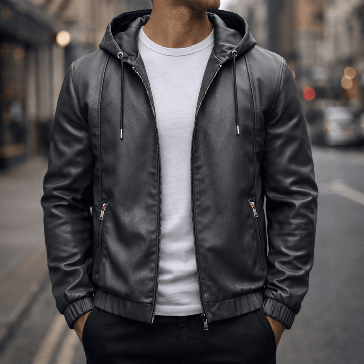Strato Hooded Leather Jacket