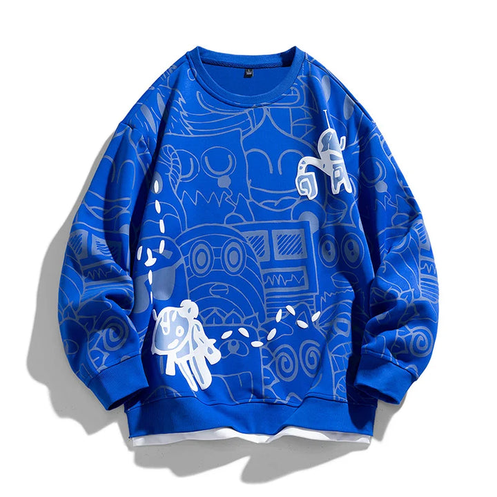Graffiti Flow Pullover - Redwood Main