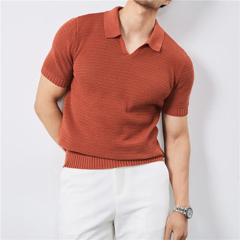 Toscano Knit Polo - Redwood Main