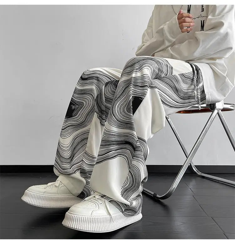 Graph Cotton Trousers - Redwood Main
