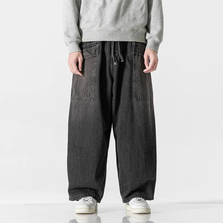 Vintage Baggy Denim Trousers - Redwood Main