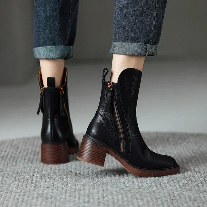 Noelle Leather Ankle Boots