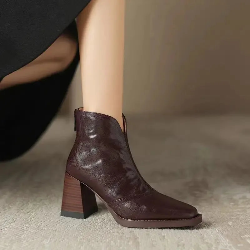 Ambria Leather Heel Boots