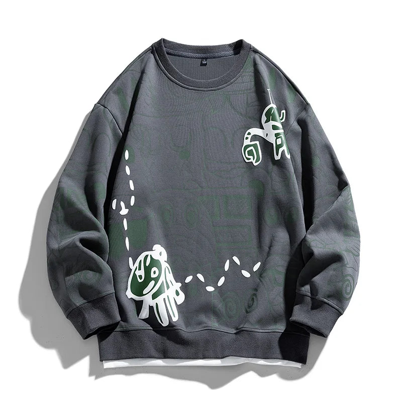 Graffiti Flow Pullover - Redwood Main