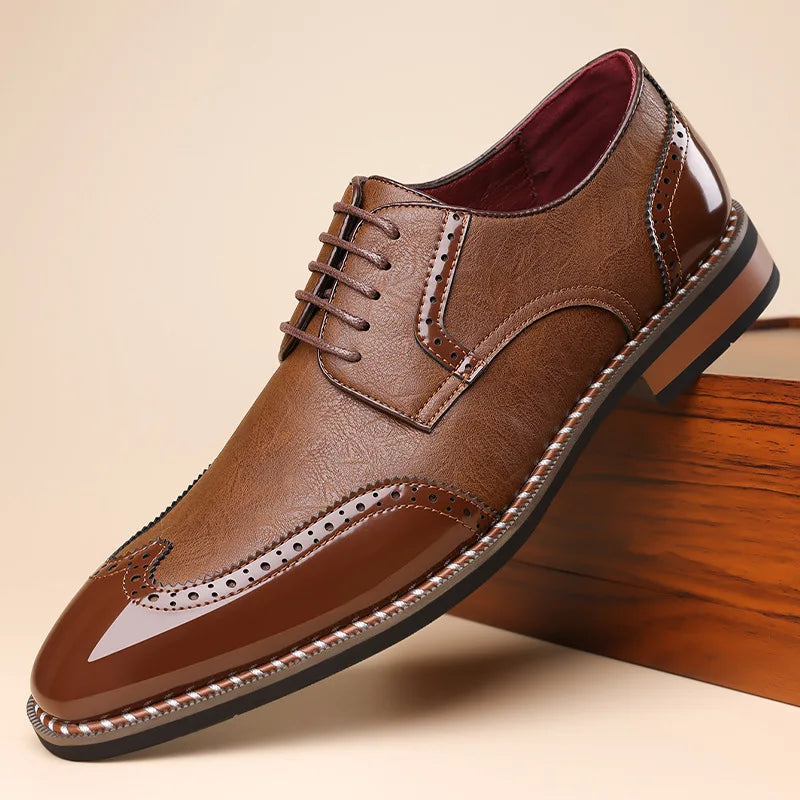 Elvaris Brogue Leather Shoes