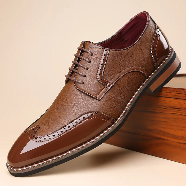 Elvaris Brogue Leather Shoes