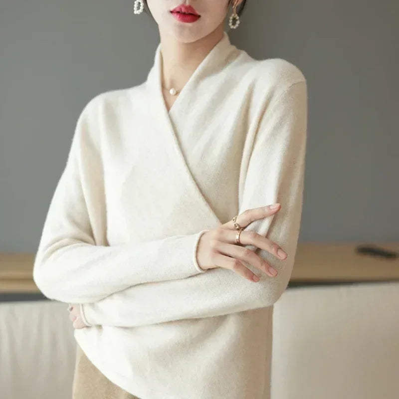 Sophia Wool V-Neck Sweater - Redwood Main