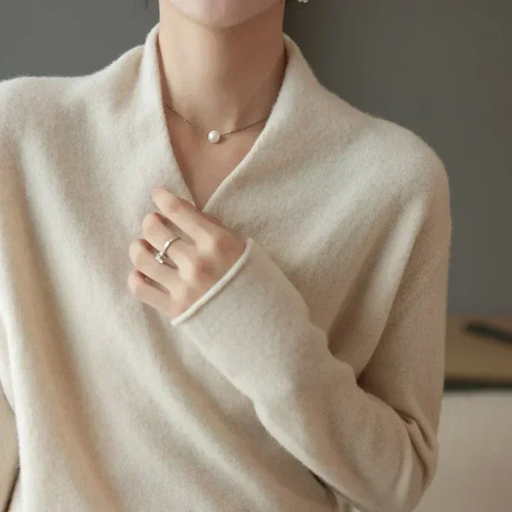 Sophia Wool V-Neck Sweater - Redwood Main