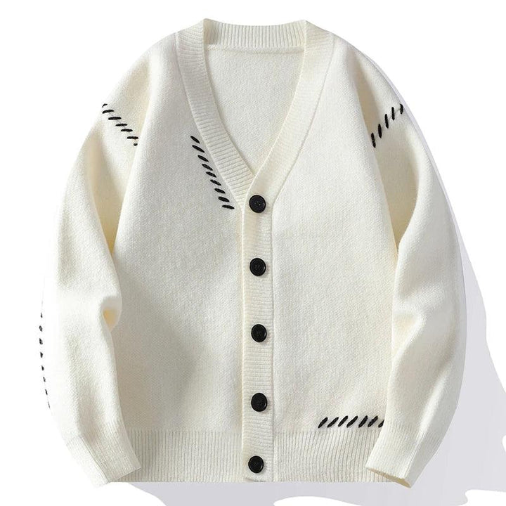 Henry Patchwork Knitted Cardigan - Redwood Main