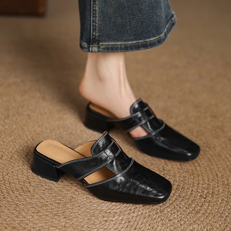 Delora Genuine Leather Mules