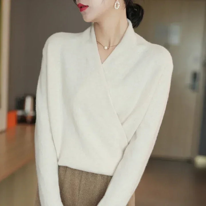 Sophia Wool V-Neck Sweater - Redwood Main