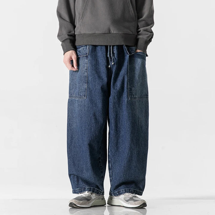 Vintage Baggy Denim Trousers - Redwood Main