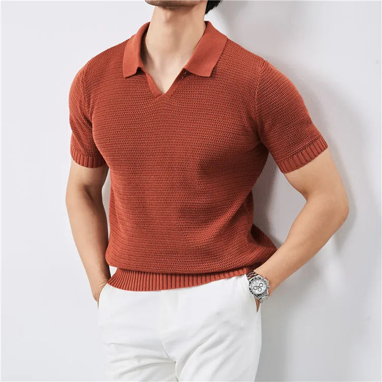 Toscano Knit Polo - Redwood Main