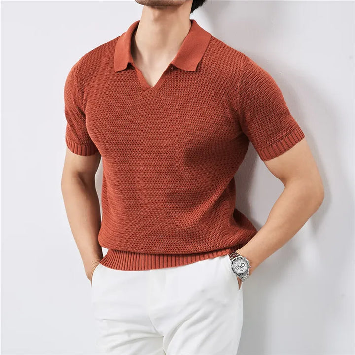 Toscano Knit Polo - Redwood Main