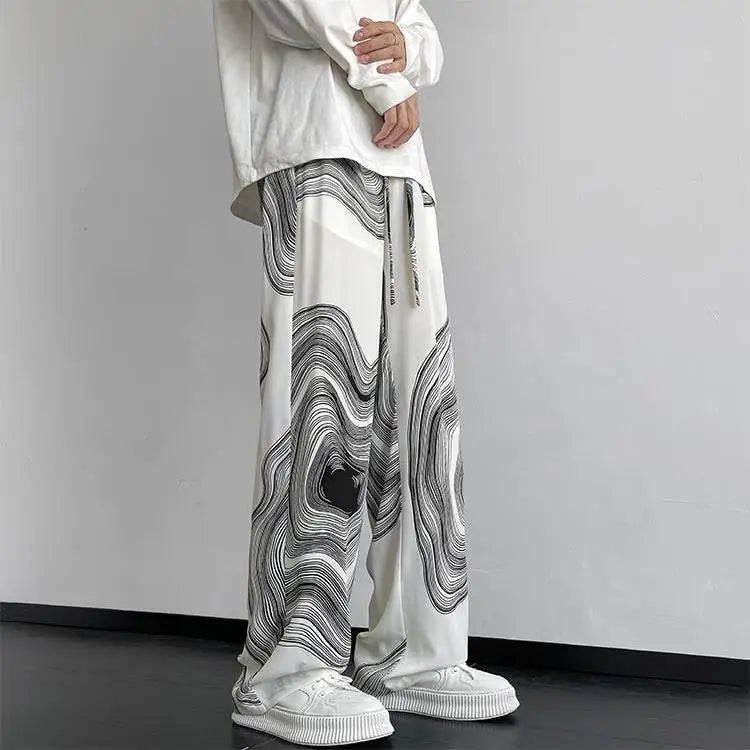 Graph Cotton Trousers - Redwood Main