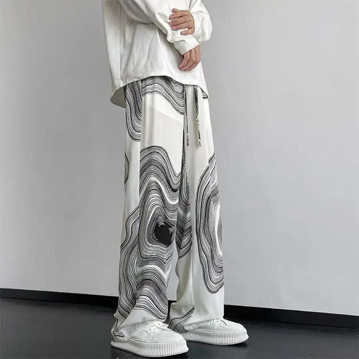 Graph Cotton Trousers - Redwood Main