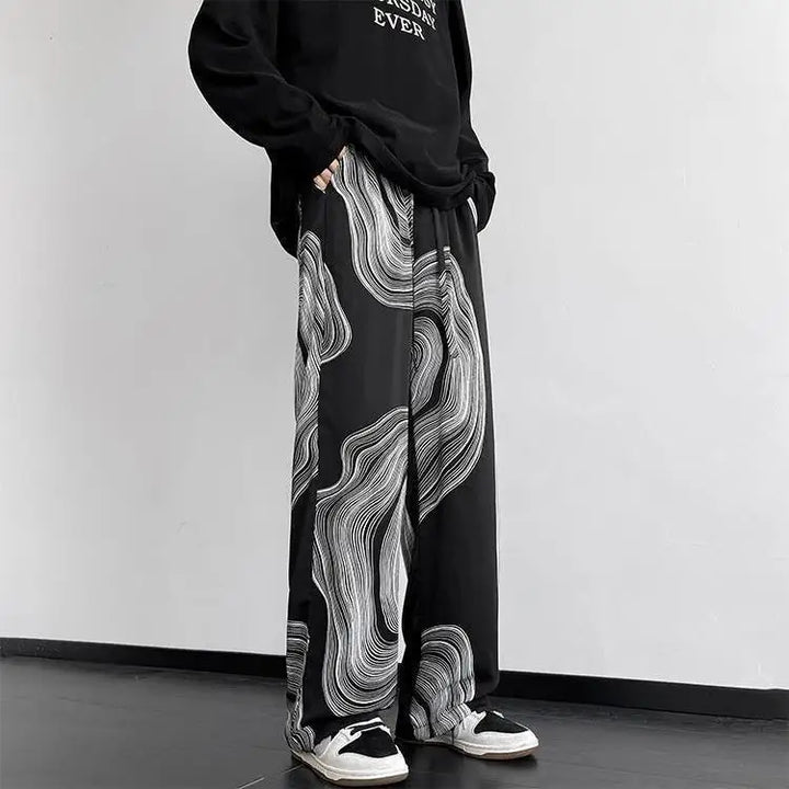Graph Cotton Trousers - Redwood Main