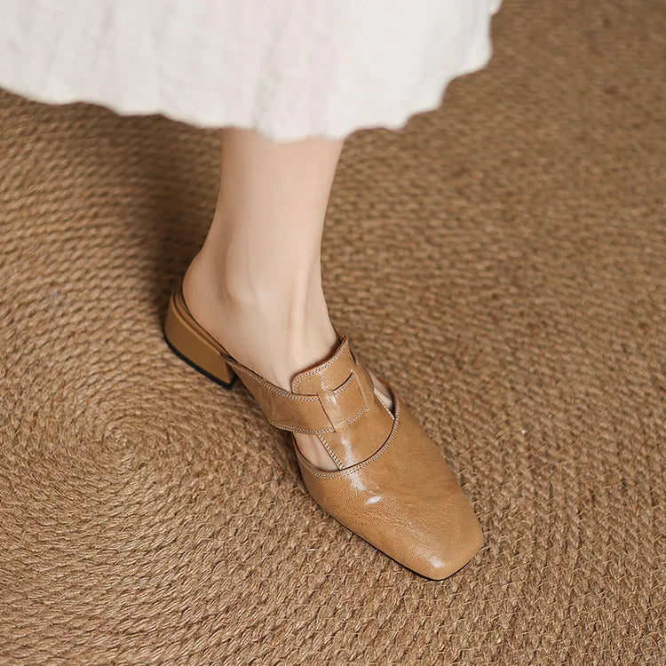 Delora Genuine Leather Mules