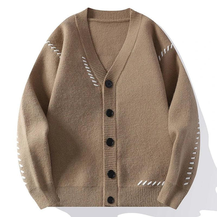 Henry Patchwork Knitted Cardigan - Redwood Main