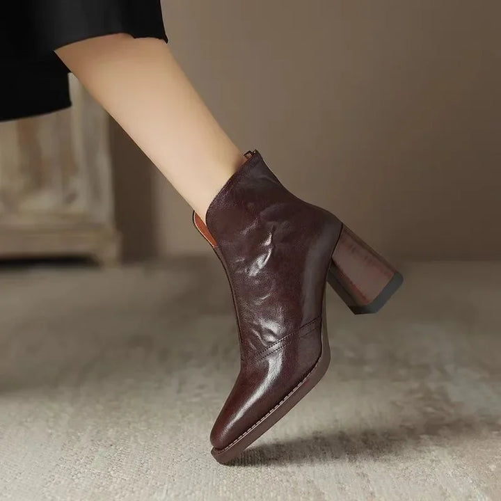 Ambria Leather Heel Boots