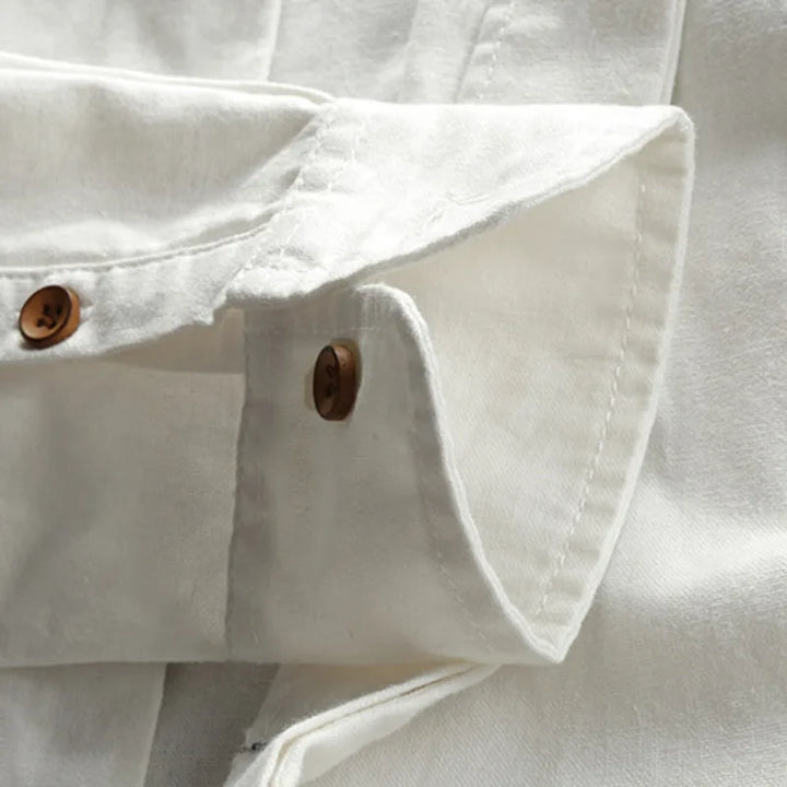 Hiro Linen-Cotton Shirt - Redwood Main