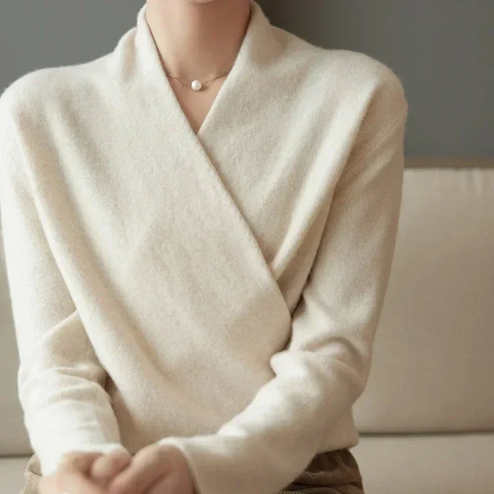 Sophia Wool V-Neck Sweater - Redwood Main