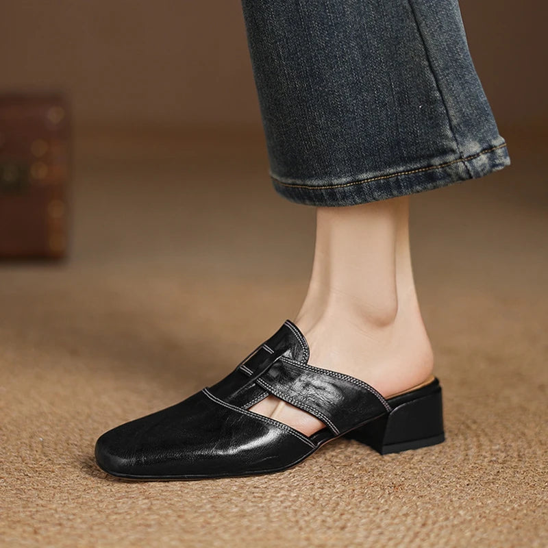 Delora Genuine Leather Mules