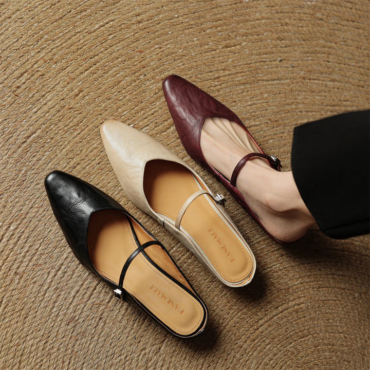 Noa Genuine Leather Mules