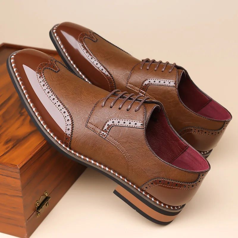 Elvaris Brogue Leather Shoes