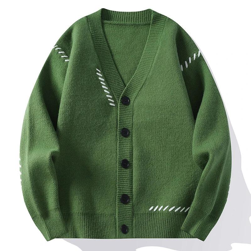 Henry Patchwork Knitted Cardigan - Redwood Main