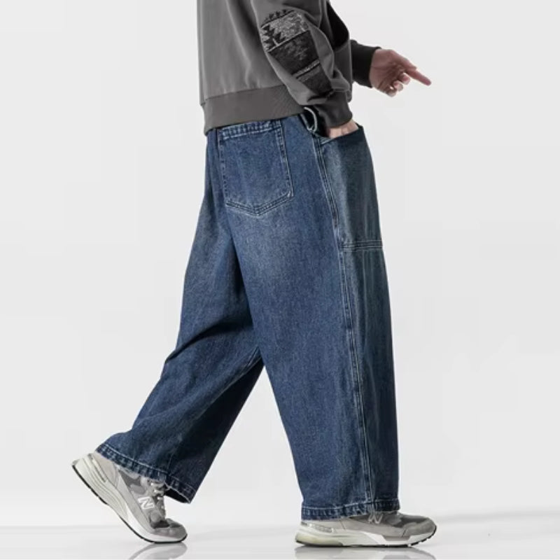 Vintage Baggy Denim Trousers - Redwood Main