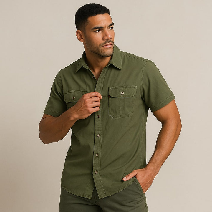Bravark Cotton Shirt - Redwood Main